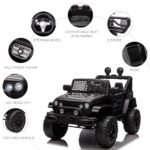 12V Battery Powered Kids Ride On Car Off Road Truck Toy w/ Parent Remote, Black - Image 5