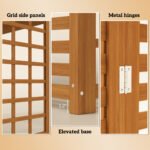 Outdoor Air Conditioner Fence Privacy Screen, Wood AC Fence Potting Table with Shelves for Patio, Light Brown - Image 7