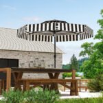 8.6FT Patio Umbrella, UPF 30+ Outdoor Market Umbrella, 2-Tier Vented Patio Table Umbrella with Crank 8 Ribs, Tiltable Porch Umbrella for Garden Deck Poolside - Image 2