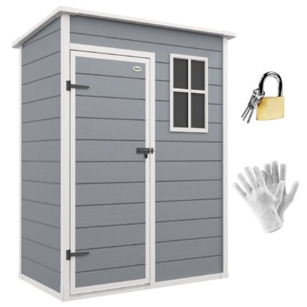 Resin Garden Shed with Air Vents, Gray