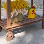 36'' Wooden Potting Bench Work Table with 2 Removable Wheels, Sink, Drawer & Large Storage Spaces, Brown - Image 8
