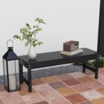 47" Outdoor Bench Seat, HDPE All-Weather Garden Bench, Backless Slatted Patio Bench for Yard, Porch, Park, Black - Image 2