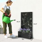 Metal Garden Bed with Trellis for Climbing Plants, Freestanding or Wall Mounted Flower Bed for Garden, Patio, Balcony - Image 3