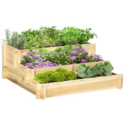 3 Tier Raised Garden Bed with Water Draining Fabric
