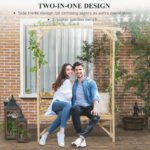 Patio Garden Bench, Wooden Bench, Outdoor Bench for Vines/Climbing Plants, Natural - Image 4