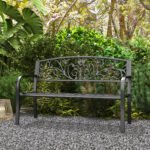 50" Blossoming Pattern Garden Decorative Patio Park Bench with Beautiful Floral Design & Relaxing Comfortable Build - Image 8