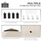 13' x 13' Pop Up Gazebo Instant Canopy Tent Shelter with 2-Tier Roof, Carry Bag, Wight Bags for Outdoor, Garden - Image 7
