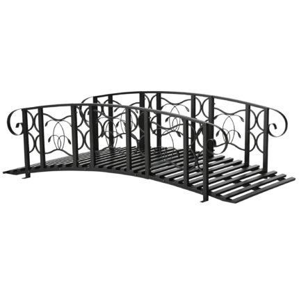 6' Metal Arch Backyard Garden Bridge with 660 lbs. Weight Capacity