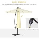 10' Cantilever Tilt Offset Patio Umbrella w/ UV & Water Safe Material & Cross Base (Weight Not Included) - Image 4