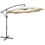10FT Cantilever Umbrella, Offset Patio Umbrella with Crank and Cross Base for Deck, Backyard, Pool and Garden, Hanging Umbrellas, Navy Blue - Image 9