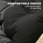 Outdoor Rocking Chair Patio Set of 2, Oversized Rocking Papasan Chairs with Cushions for Garden Porch, 265 lbs., Black - Image 6