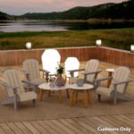 Set of 4 Outdoor Chair Cushions, High Back Adirondack Chair Cushion with Ties, High-Density Foam, Beige - Image 8