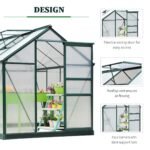 6x8 Greenhouse Polycarbonate Heavy Duty Patio Backyard, Dark Green - Image 5