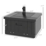 3-in-1 Outdoor Umbrella Base with Wheels and Handles, End Table, Flower Box Planter with Hole, 175 lbs. Capacity - Image 3