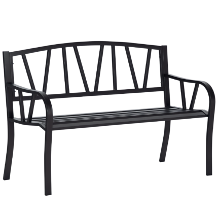 50" Outdoor Bench with Metal Garden Bench