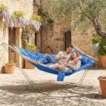 Outdoor Hammock 2-Person, with Pillow & Pad, 440 lbs Capacity, Navy Blue - Image 2
