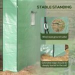 4.6' x 4.7' Portable Greenhouse, Water/UV Resistant Walk-In Small Outdoor Green House with 2 Tier U-Shaped Flower Rack Shelves, Roll Up Door & Windows, Green - Image 7