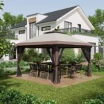 13' x 13' Pop Up Gazebo Instant Canopy Tent Shelter with 2-Tier Roof, Carry Bag, Wight Bags for Outdoor, Garden - Image 2