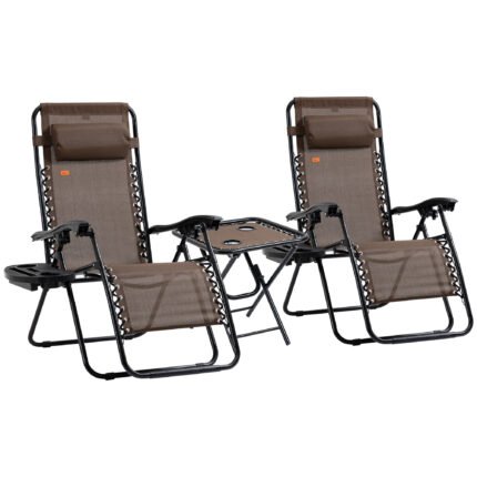 Zero Gravity Chair Set with Side Table