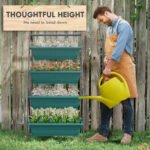 4-Tier Vertical Raised Garden Planter with 4 Boxes, Outdoor Plant Stand Grow Container for Vegetable & Flowers, Green - Image 5