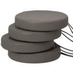 Patio Chair Cushions Set of 4 Round Seat Cushions for Dining Bistro Chairs Machine Washable, 15" x 15" x 3", Dark Gray