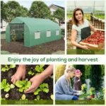 11.5' x 10' x 6.5' Outdoor Portable Walk-In Tunnel Greenhouse with Windows-Deep Green - Image 7