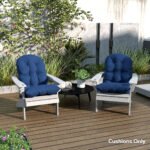 Adirondack Chair Cushions Set of 2, Tufted High Back Patio Non-Slip Cushions for Adirondack Chairs, Navy Blue - Image 8