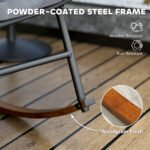Outdoor Rocking Chair Patio Set of 2, Oversized Rocking Papasan Chairs with Cushions for Garden Porch, 265 lbs., Gray - Image 5