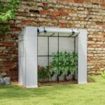 Walk-in Portable Greenhouse Small Greenhouse for Outdoors with UV-resistant PE Cover, 6.6' x 2.5' x 5.6' White - Image 2