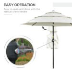 9FT 3 Tiers Patio Umbrella Outdoor Market Umbrella with Crank, Push Button Tilt for Deck, Backyard and Lawn - Image 5