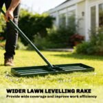 Lawn Leveling Rake, 36" x 10" Heavy Duty Yard Leveling Rake with 66.5" Handle for Backyard, Golf Course - Image 4