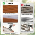 Galvanized Raised Garden Bed, 4' x 2' x 1' Metal Planter Box, for Growing Vegetables, Flowers, Herbs, Succulents, Brown - Image 5