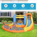 5-in-1 Kids Inflatable Bounce House Jumping Castle with Water Pool, Slide, Climbing Walls & 2 Water Guns - Image 8
