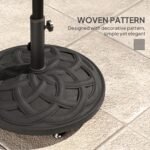 Round Patio Umbrella Base with Wheels, 44 lbs Resin Umbrella Stand Base, Heavy Duty Patio Umbrella Holder for 1.3"/1.5"/1.9" Umbrella Poles for Outdoor, Lawn, Poolside - Image 7