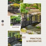 6' Metal Arch Backyard Garden Bridge with 660 lbs. Weight Capacity, Safety Siderails, Vine Motifs, Easy Assembly for Backyard Creek, Stream, Pond, Black - Image 7