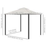 10' x 12' Outdoor Gazebo with Nettings, 2 Tier Patio Gazebo Canopy for Garden, Backyard, Deck - Image 3