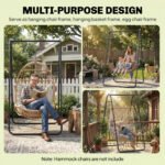 Hammock Chair Stand Only Heavy Duty Solid Steel A-Frame for Hanging Hammock, Egg Chair, Max Load 330 LBS, Black - Image 5