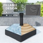 Patio Umbrella Base Holder, Heavy Duty Outdoor Umbrella Stand Base, Filled Up to 42lbs with Sand or 33lbs with Water for Garden, Poolside - Image 4