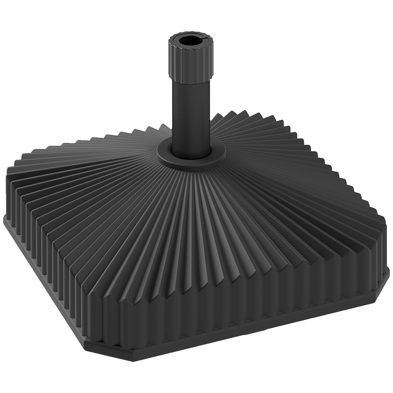 x7Sd99194959fbe70.jpg Square Patio Umbrella Base Holder, Heavy Duty Outdoor Umbrella Stand Base, Filled Up to 42lbs with Sand or 33lbs with Water for Garden, Poolside - Image 1