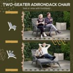 Wicker Adirondack Chair for 2 with Cushions & Footrests, PE Rattan Double Chaise Lounge Chair, Fire Pit Chair for Porch with High-back, Wide Armrests, Mixed Gray - Image 7