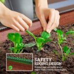 7.9' x 2' x 1' Galvanized Raised Garden Bed Kit, Metal Planter Box with Safety Edging, Brown - Image 6