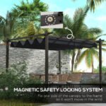 10' x 13' Retractable Pergola Canopy, Aluminum Pergola Sun Shade Shelter for Garden, Patio, Backyard, Deck - Image 6