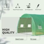 10' x 10' x 7' Walk-in Tunnel Greenhouse with High-Quality Transparent PE Cover, Zipper Doors & Windows - Image 4
