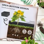 Galvanized Planter Box, 24" x 24" x 55" Raised Garden Bed with Tomato Cage for Climbing Vines, Dark Gray - Image 5