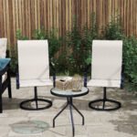 Patio Swivel Chairs Set of 2, High Back Patio Dining Chairs with All-Weather Mesh for Backyard, Lawn, Garden, Cream - Image 8