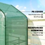 Greenhouse for Outdoors, Portable Greenhouse with 6 Shelves, UV-Resistant PE Cover, Roll-Up Door, Green - Image 5