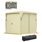 11 x 11ft Pop Up Gazebo Screen Tent with Removable Roof Cover, Roll-up Wind Panels for Camping, Backyard