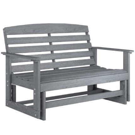 Patio Glider Bench w/ HDPE Slatted Double Rocking Chair