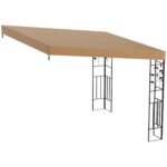 10' x 10' Outdoor Pergola Canopy, Metal Patio Canopy with Drainage Holes for Backyard, Garden