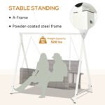Metal Porch Swing Stand, Heavy Duty Swing Frame, Hanging Chair Stand Only, 528 LBS Weight Capacity, for Backyard, Patio, Lawn, Playground, White - Image 6